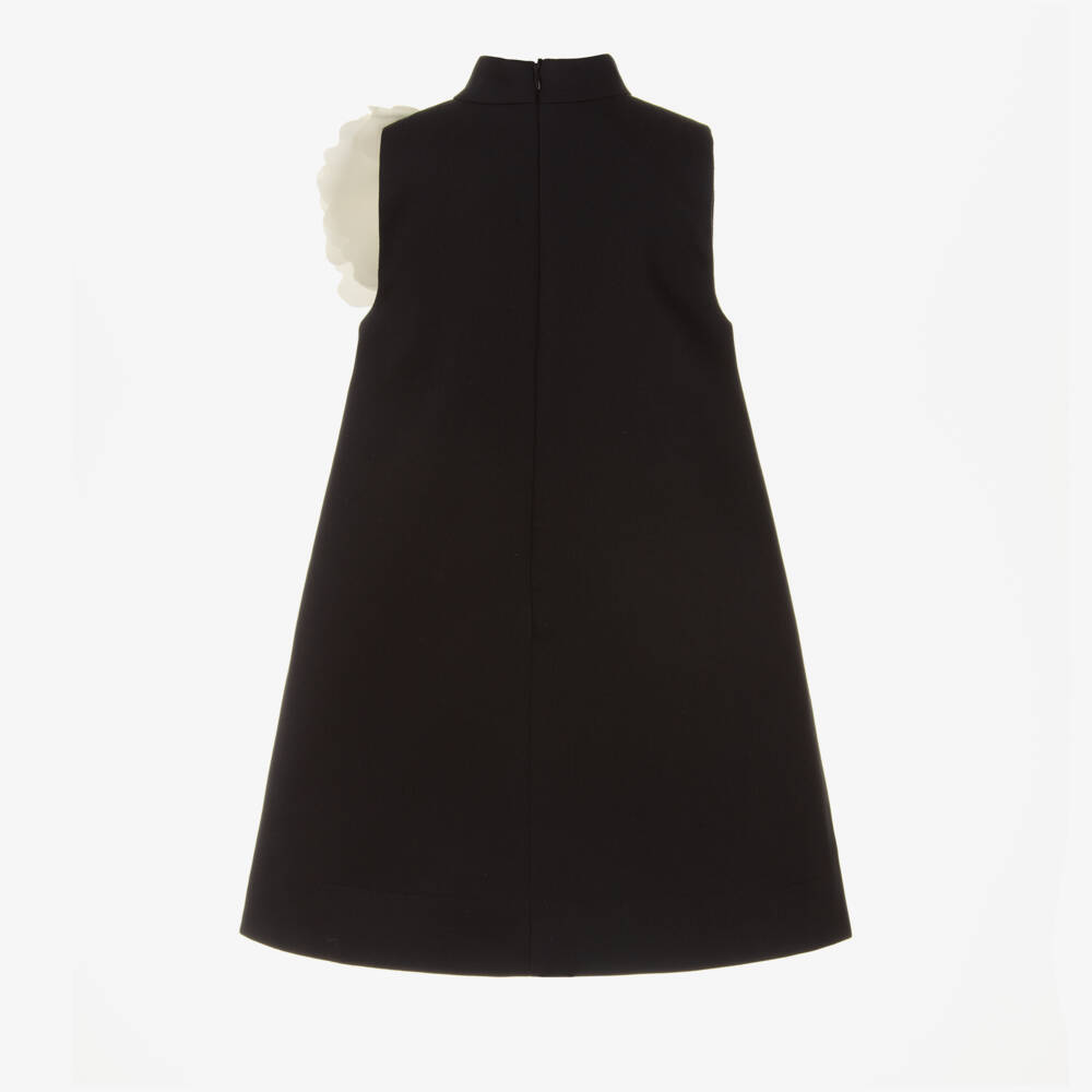 Jessie and James London-Girls Black & Ivory Satin Flower Dress | Childrensalon Outlet