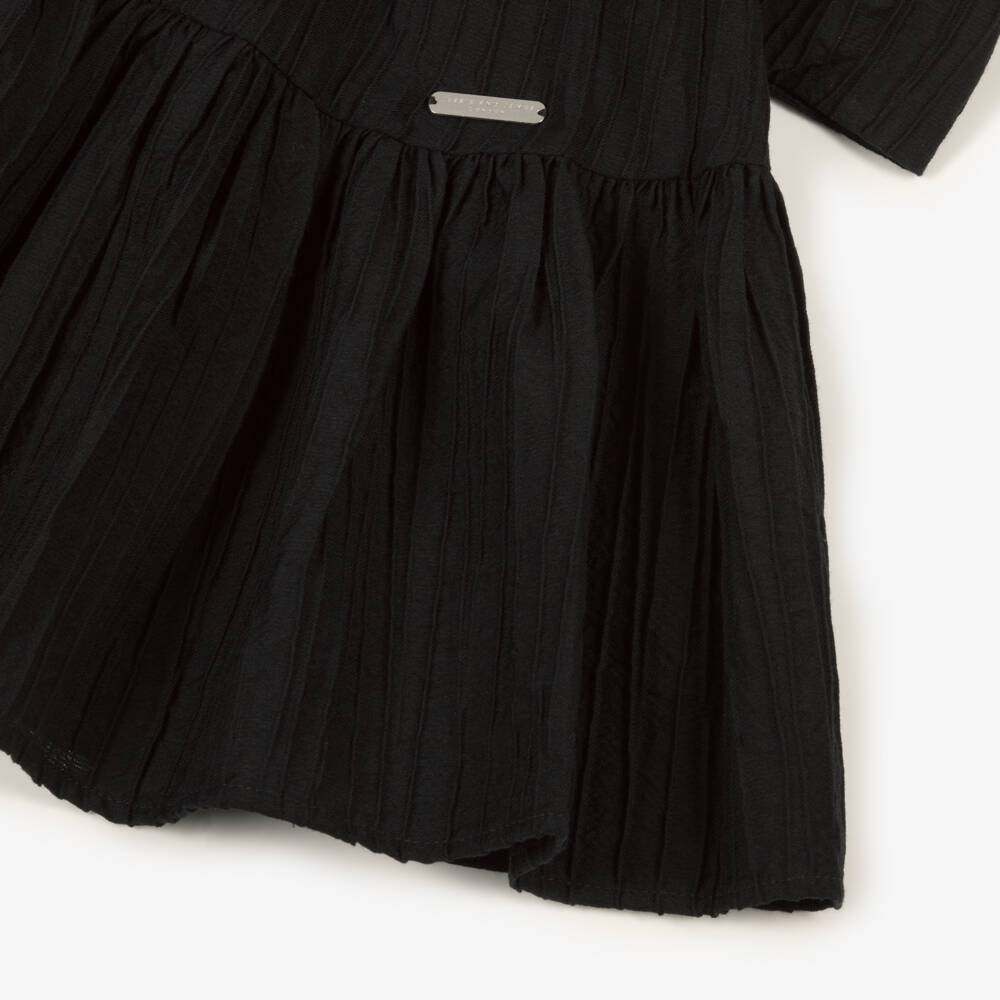 Jessie and James London-Girls Black Pintuck Stripes Dress | Childrensalon Outlet