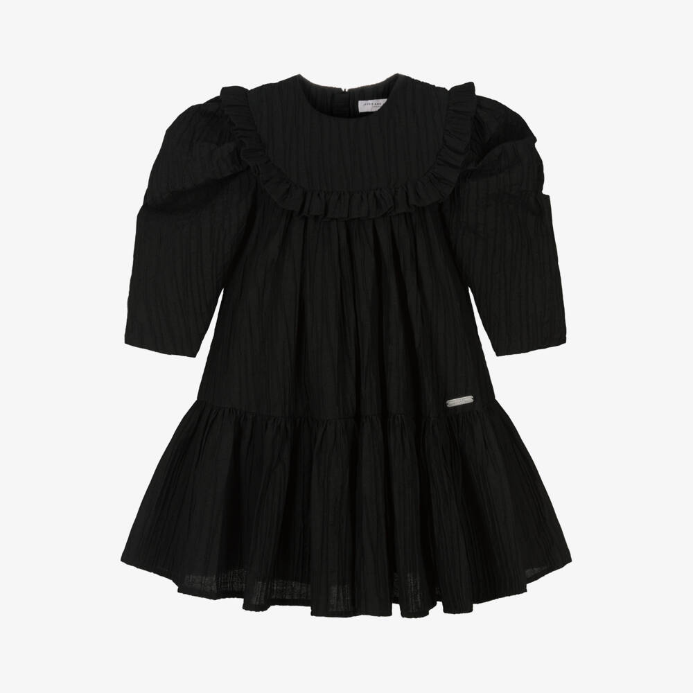 Jessie and James London-Girls Black Pintuck Stripes Dress | Childrensalon Outlet