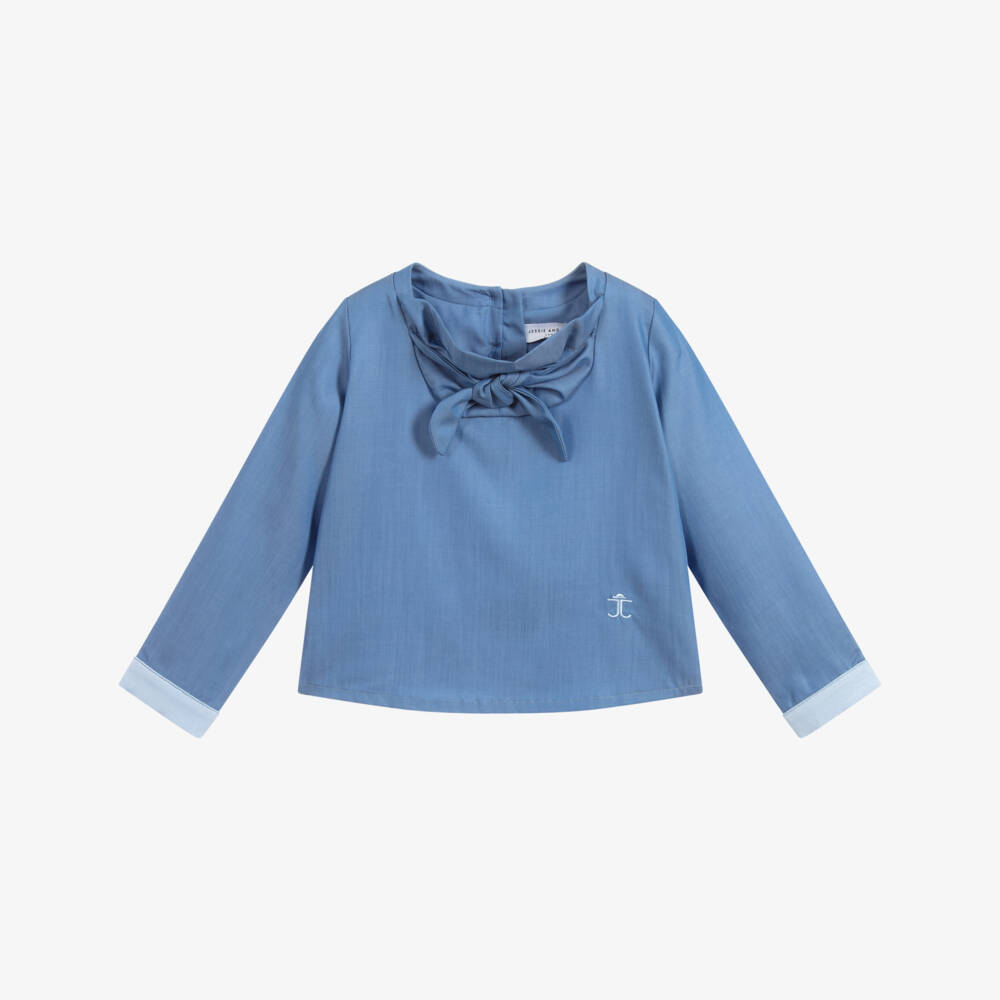 Jessie and James London-Girls Blue Blouse  | Childrensalon Outlet