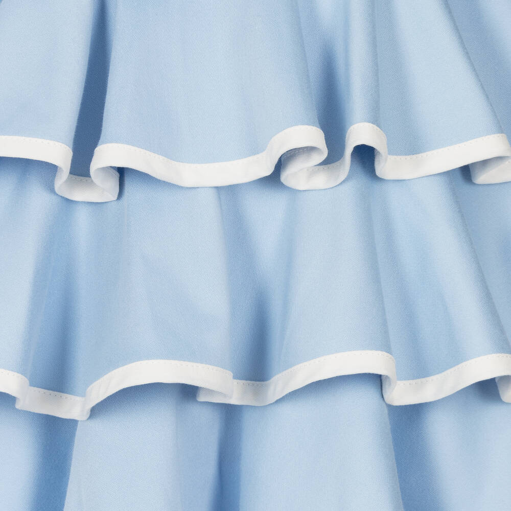 Jessie and James London-Голубое хлопковое платье с бантом для девочек | Childrensalon Outlet