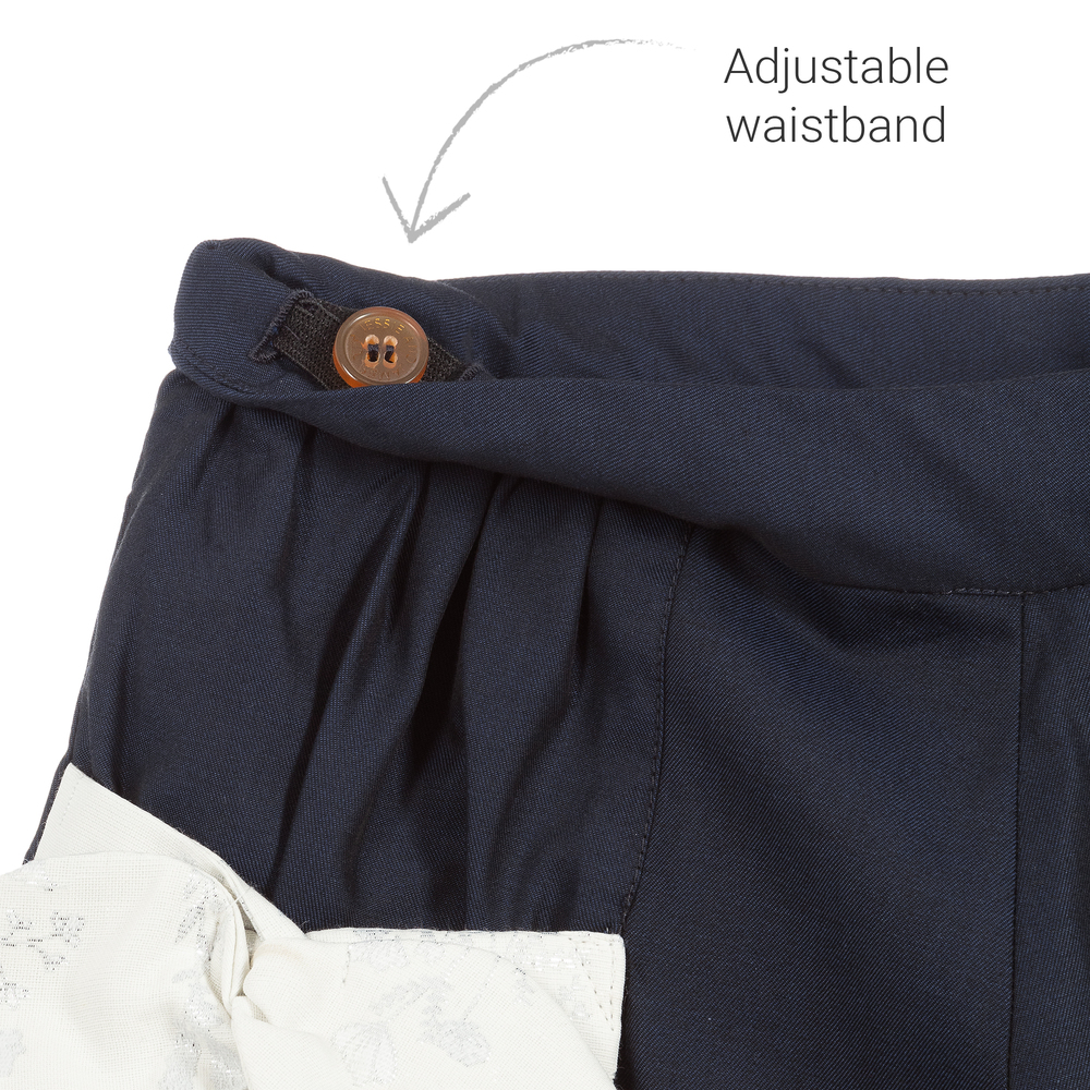 Jessie and James London-Girls Blue Cotton Trousers | Childrensalon Outlet