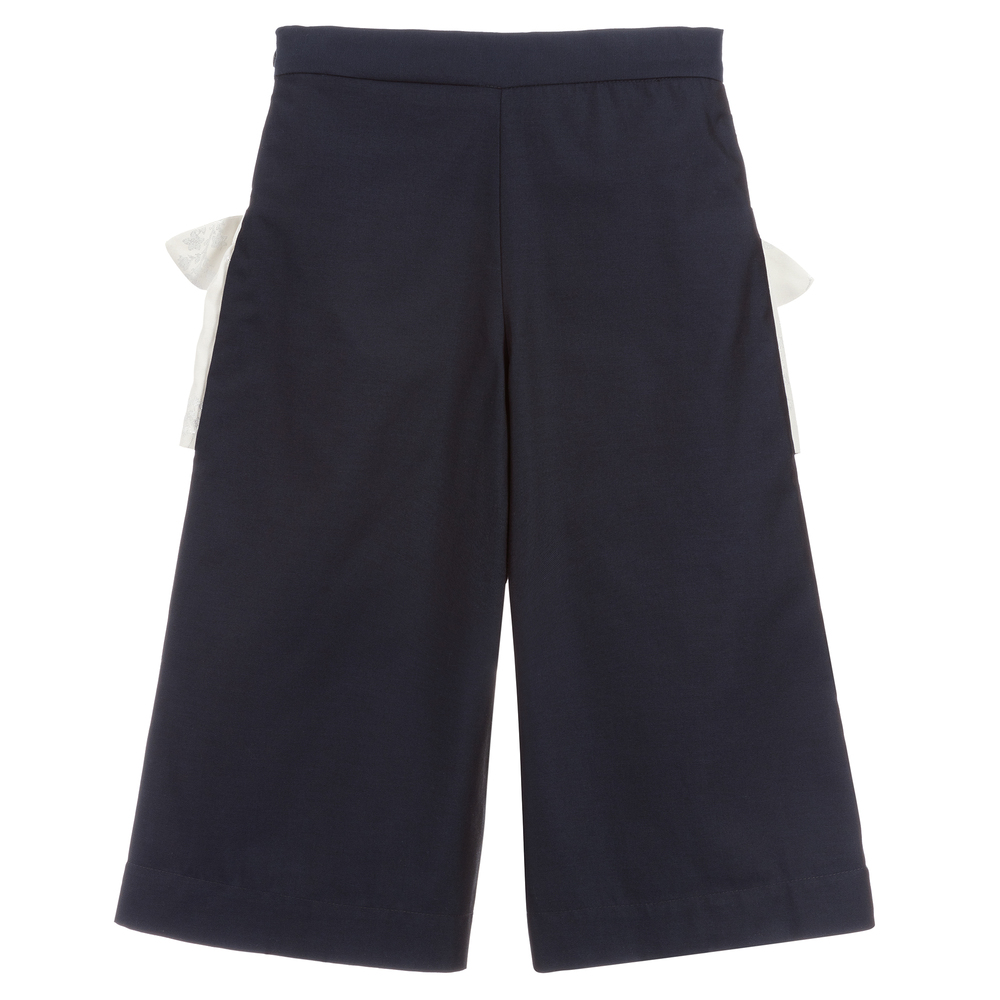 Jessie and James London-Girls Blue Cotton Trousers | Childrensalon Outlet