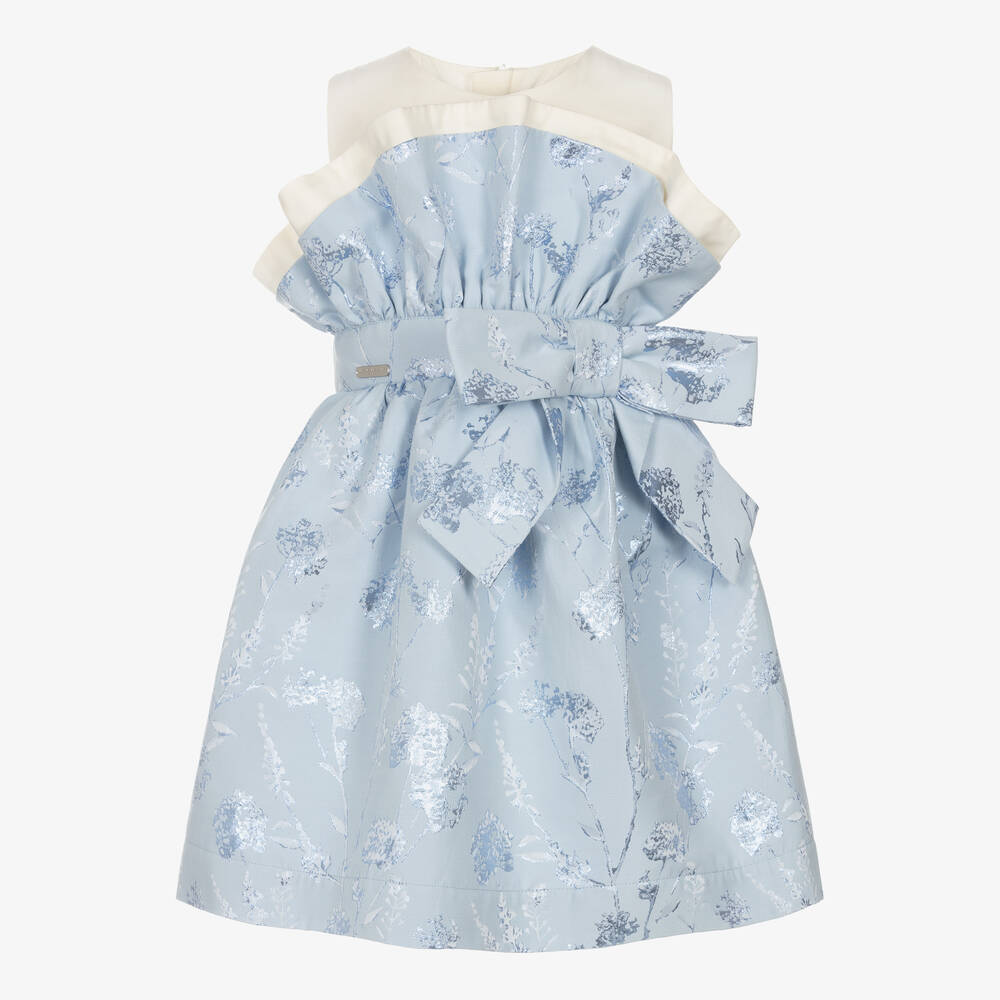Jessie and James London - Girls Blue Dandelion Cotton Dress | Childrensalon