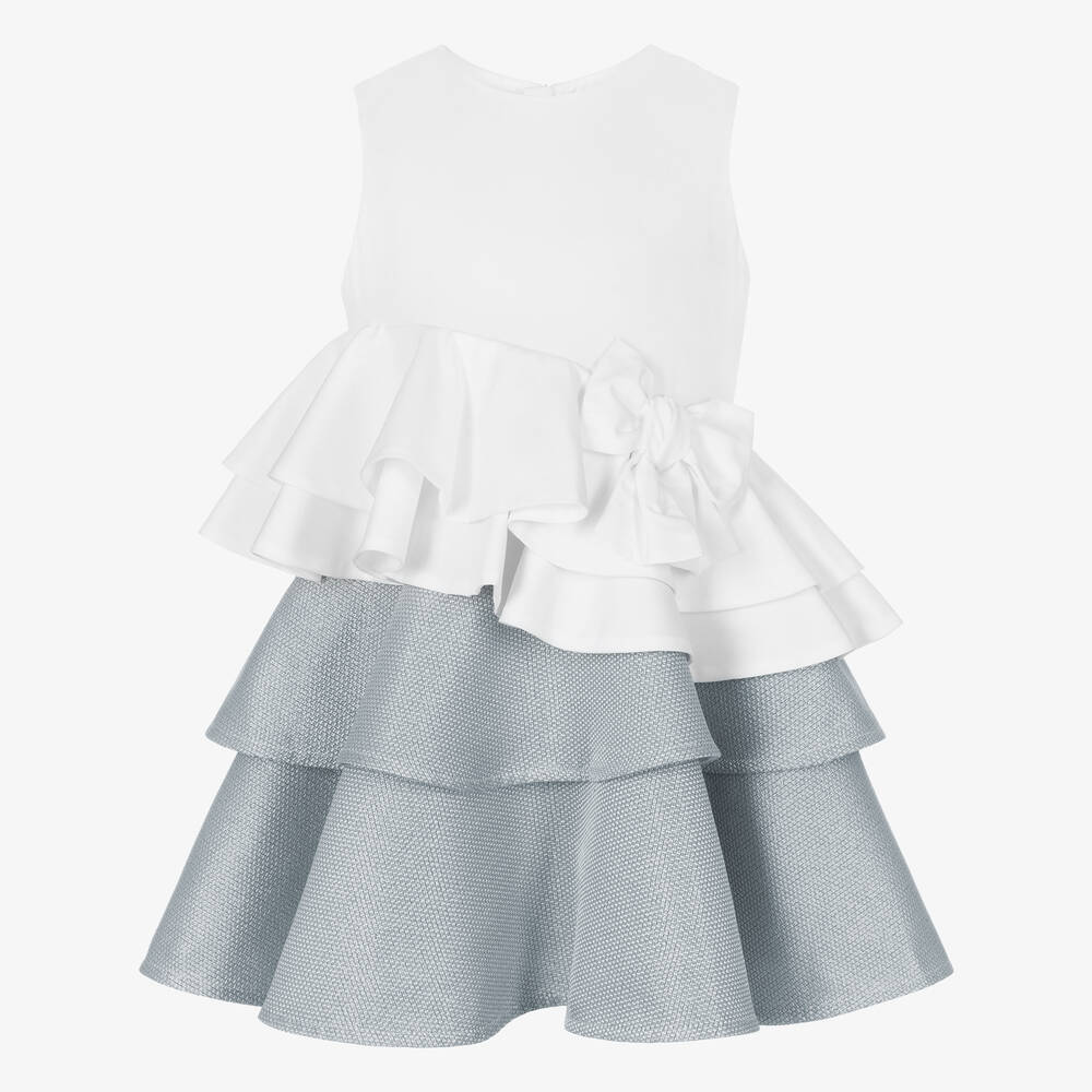 Jessie and James London - Blaues Jacquard-Kleid (M) | Childrensalon