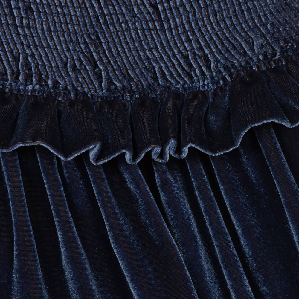 Jessie and James London-Girls Blue Silk Velvet Dress | Childrensalon Outlet