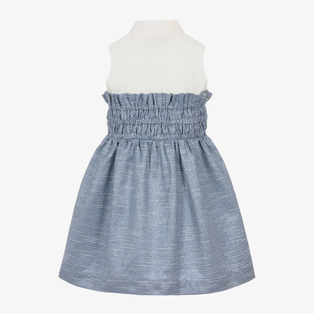 Jessie and James London-Girls Blue Striped Tie-Waist Dress | Childrensalon Outlet