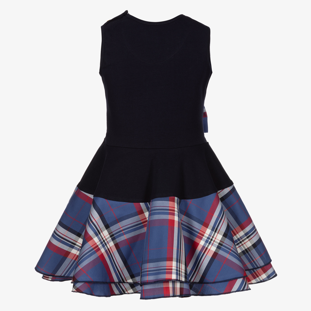 جيسي آند جيمس لندن-فستان قطن جيرسي لون كحلي | Childrensalon Outlet