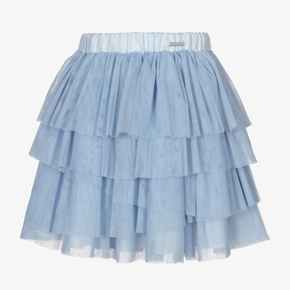 Jessie and James London - Girls Blue Tiered Tulle Skirt | Childrensalon