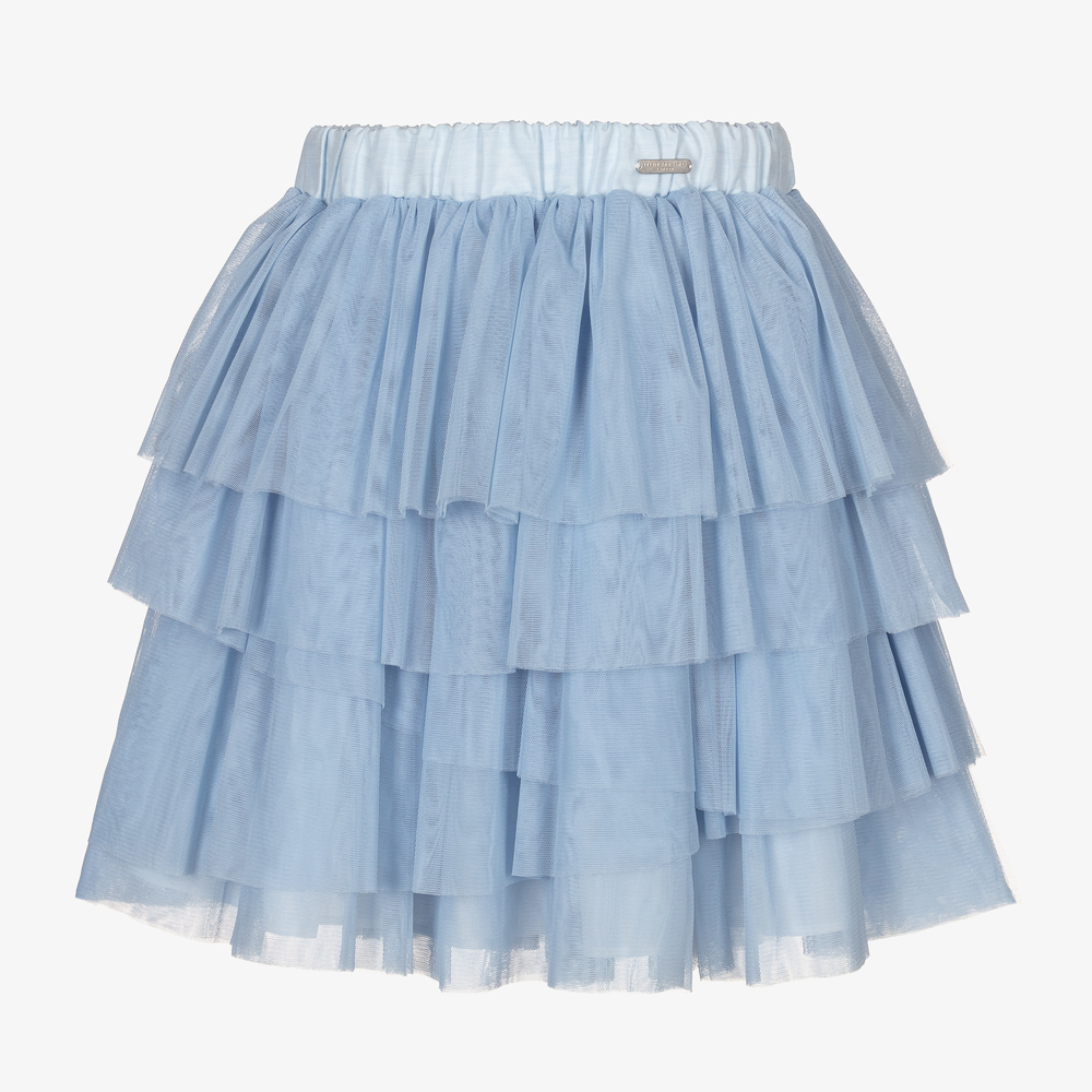 Jessie and James London-Girls Blue Tiered Tulle Skirt | Childrensalon Outlet