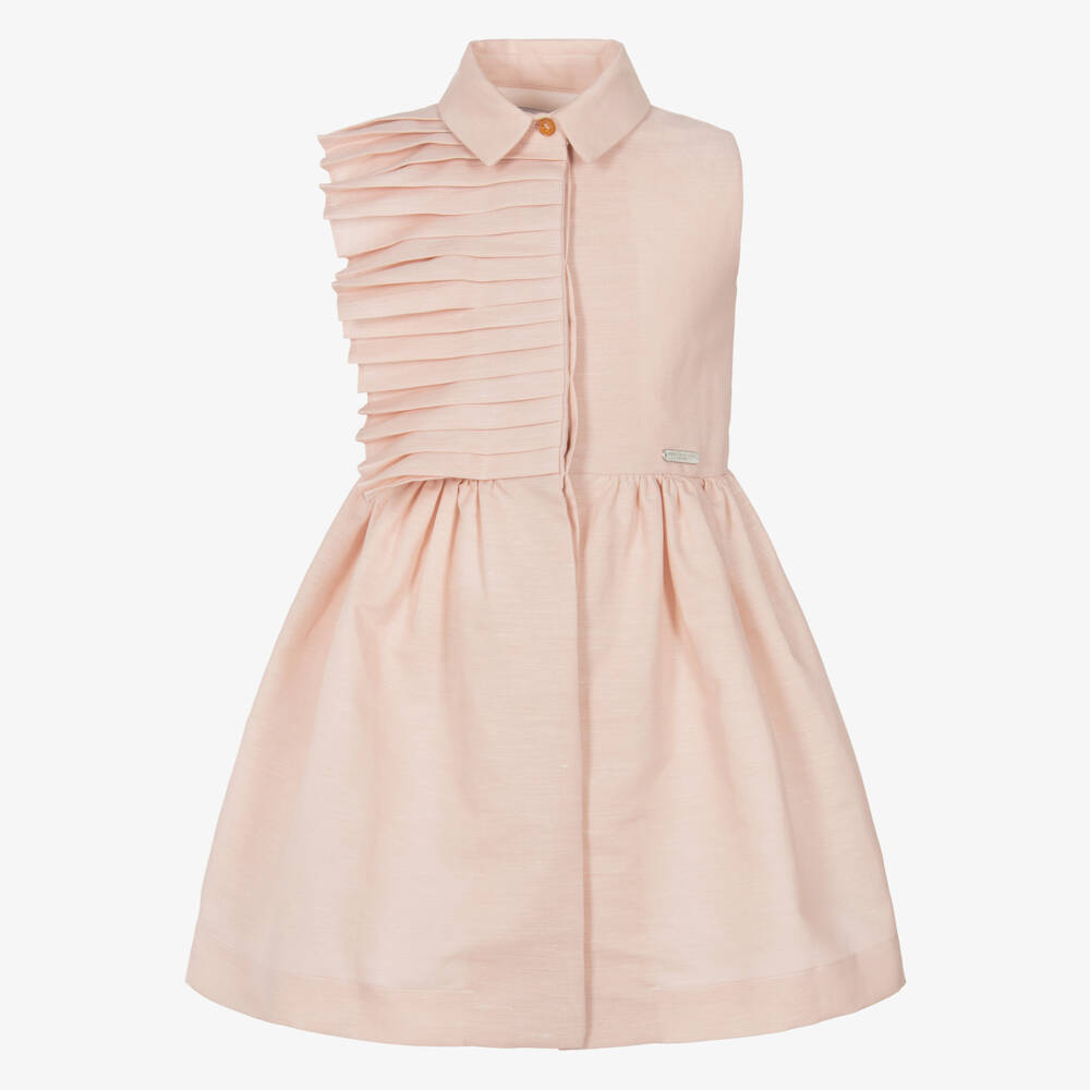 Jessie and James London-Girls Blush Cotton Frilled Dress | Childrensalon Outlet
