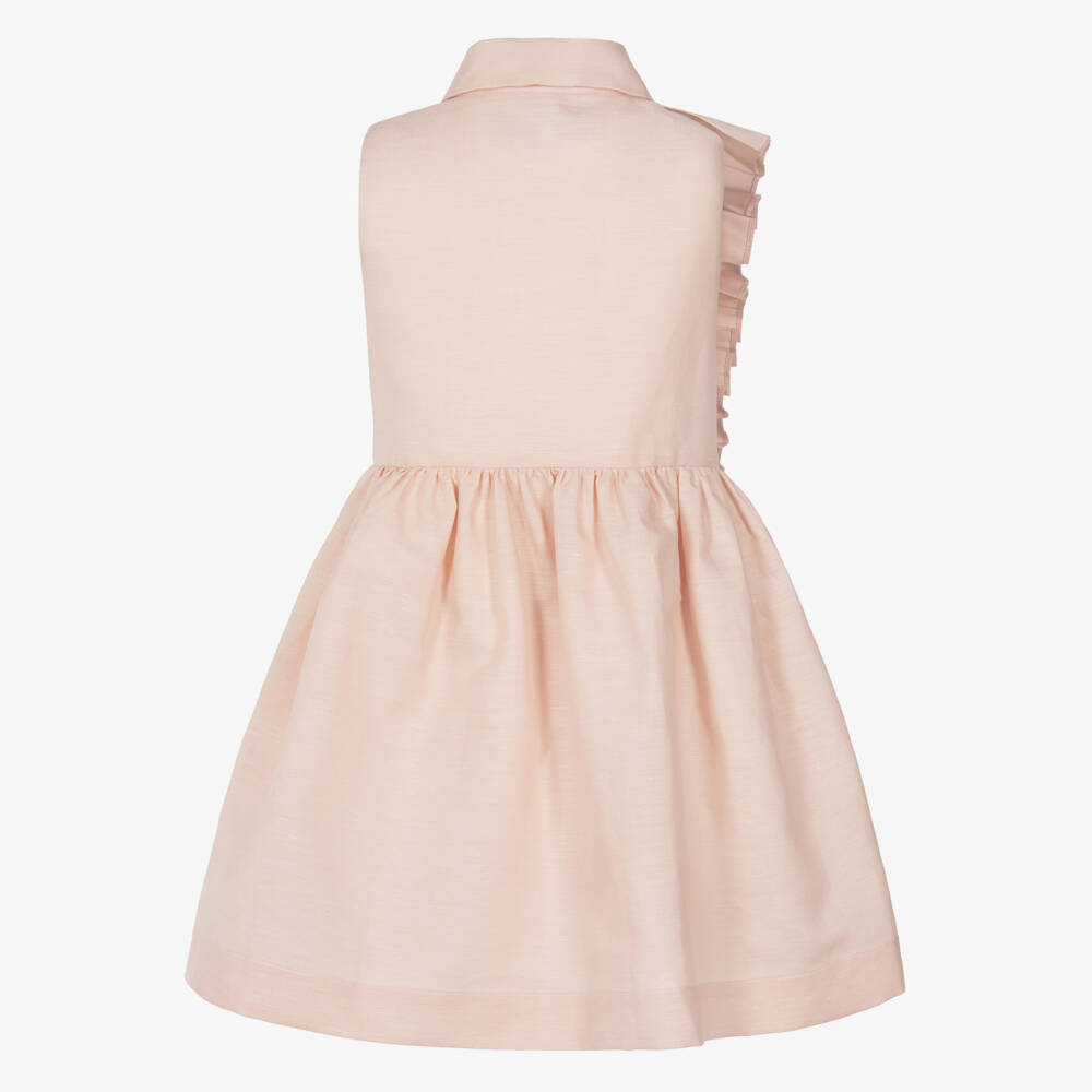 Jessie and James London-Girls Blush Cotton Frilled Dress | Childrensalon Outlet