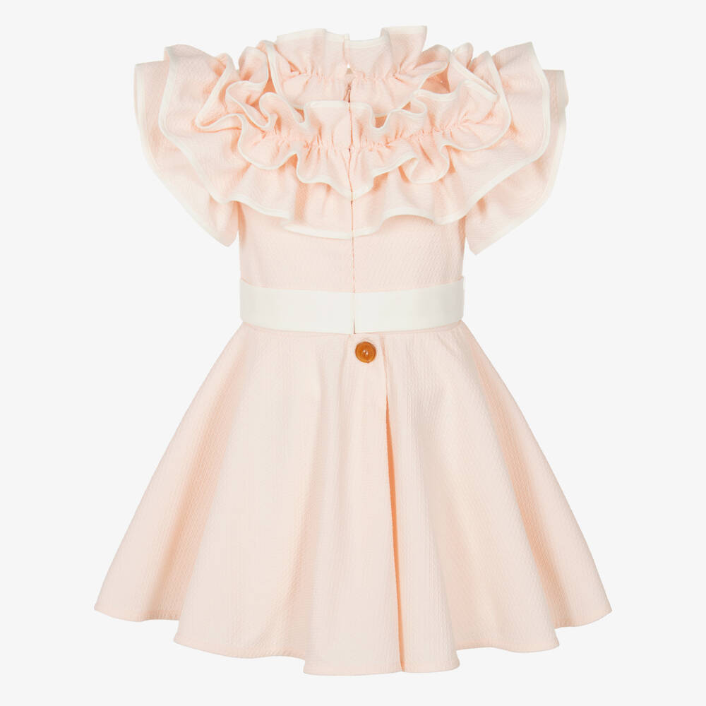 Jessie and James London-فستان وردي فاتح مزين بالكشكش للبنات | Childrensalon Outlet