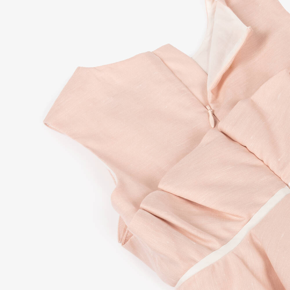 Jessie and James London-Girls Blush Hemp Dress with Ruffles | Childrensalon Outlet