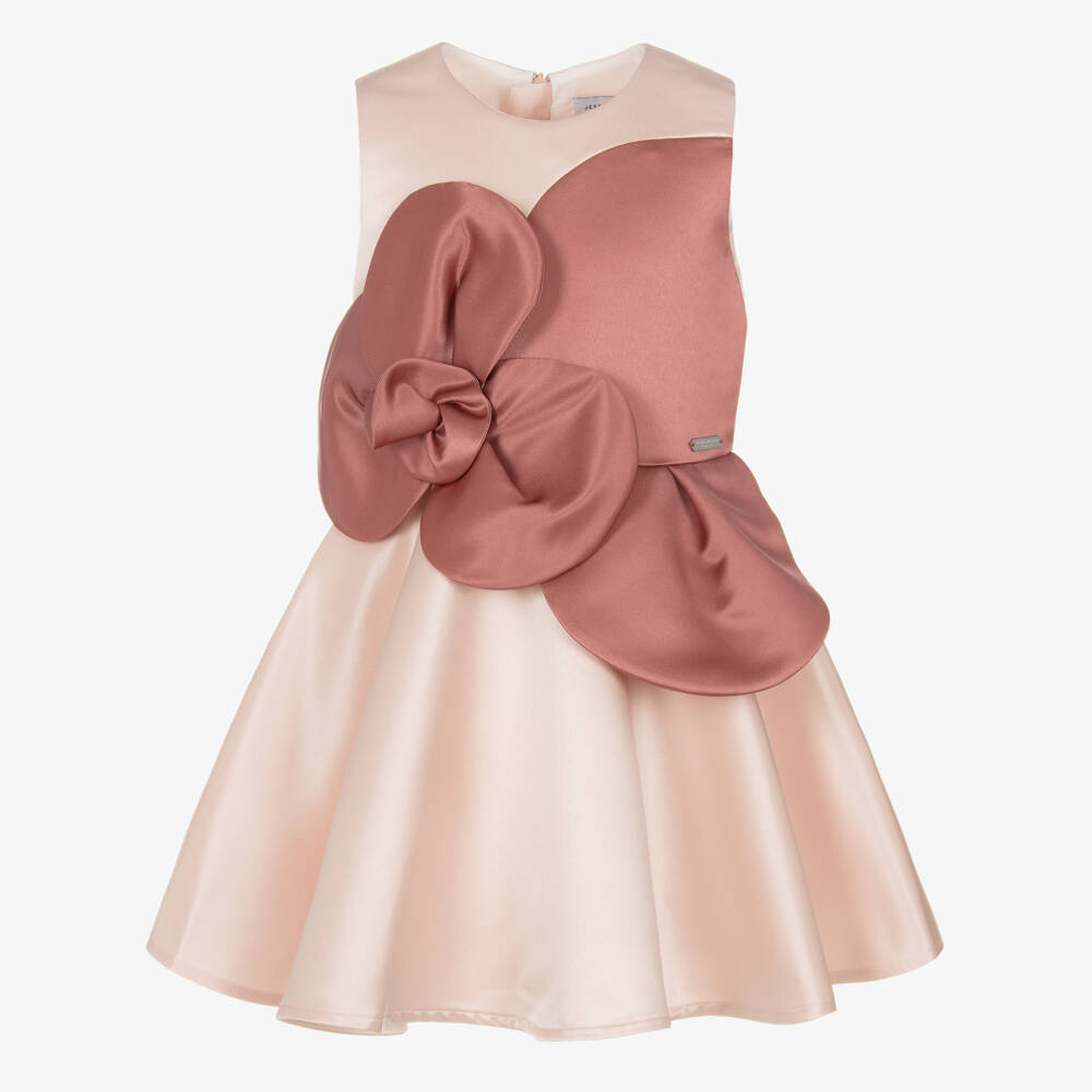 Jessie and James London-Girls Blush Satin Blossom Gown | Childrensalon Outlet