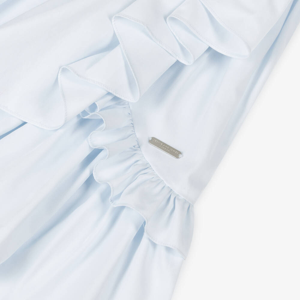 Jessie and James London-Girls Cotton Dress with Blue Ruffles | Childrensalon Outlet