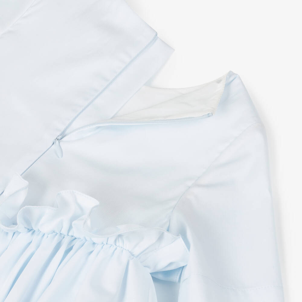 Jessie and James London-Girls Cotton Dress with Blue Ruffles | Childrensalon Outlet