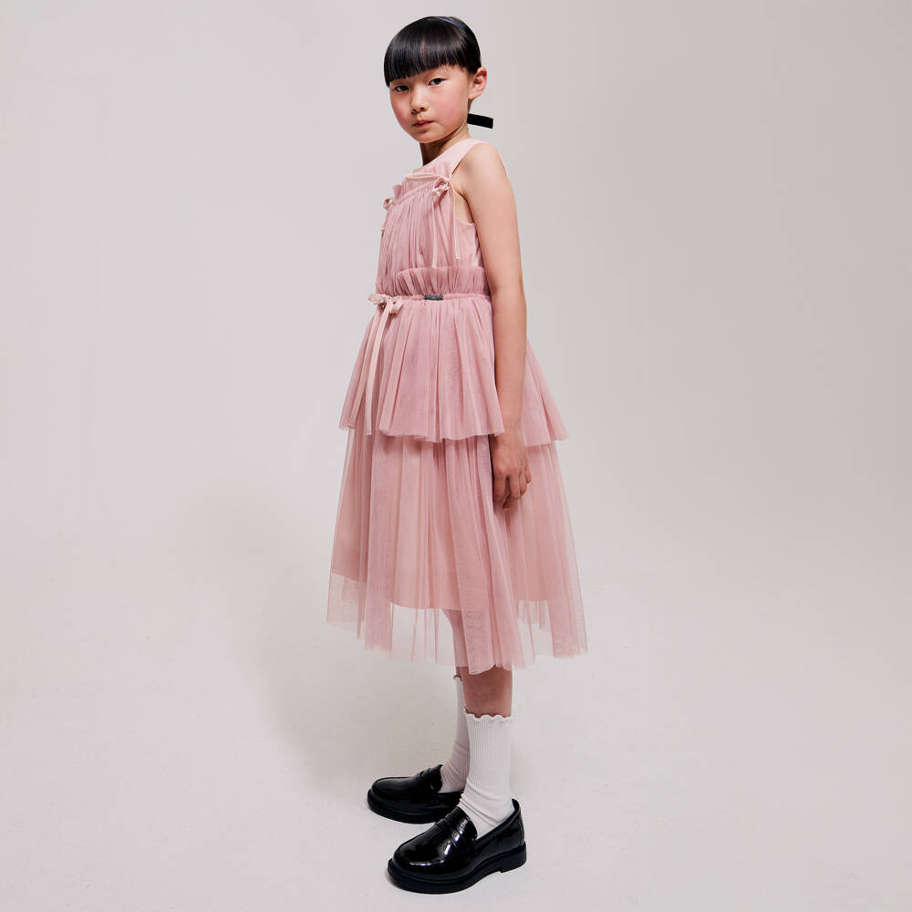 Jessie and James London-فستان تول قطني وردي للبنات | Childrensalon Outlet