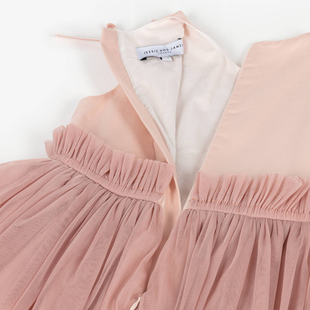 Jessie and James London-فستان تول قطني وردي للبنات | Childrensalon Outlet