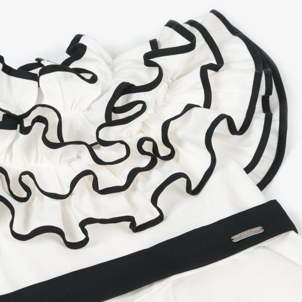 Jessie and James London-Girls Creamy Ruffled Cotton Dress | Childrensalon Outlet