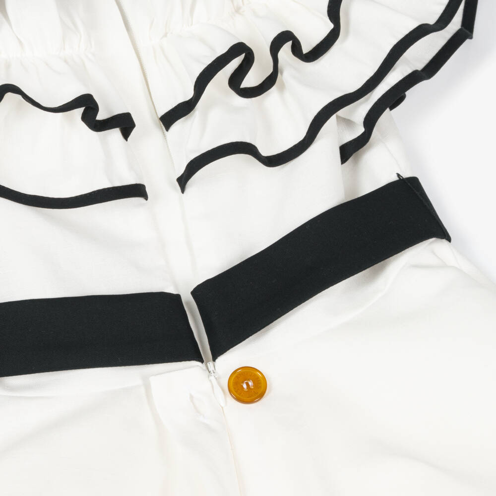 Jessie and James London-Girls Creamy Ruffled Cotton Dress | Childrensalon Outlet