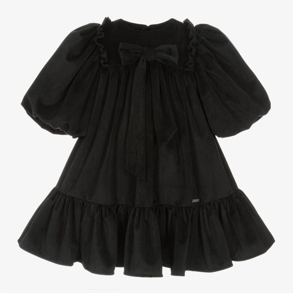 Jessie and James London-Girls Elegant Black Cord Dress | Childrensalon Outlet