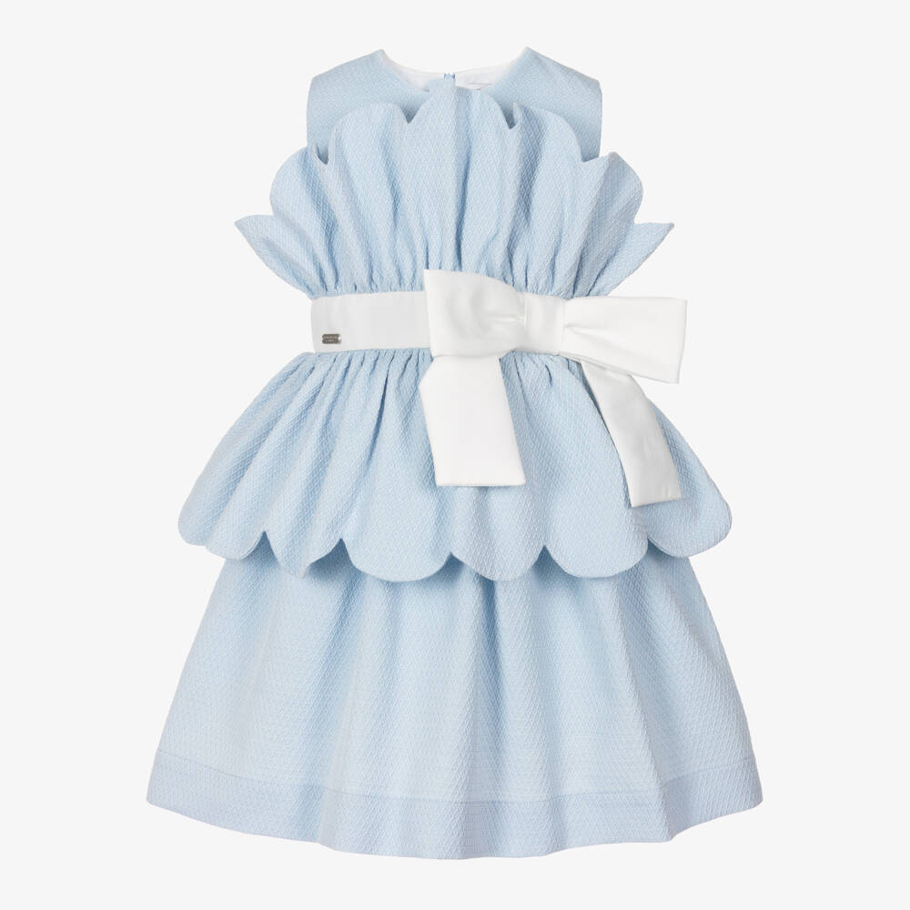 Jessie and James London-Элегантное синее жаккардовое платье для девочек | Childrensalon Outlet