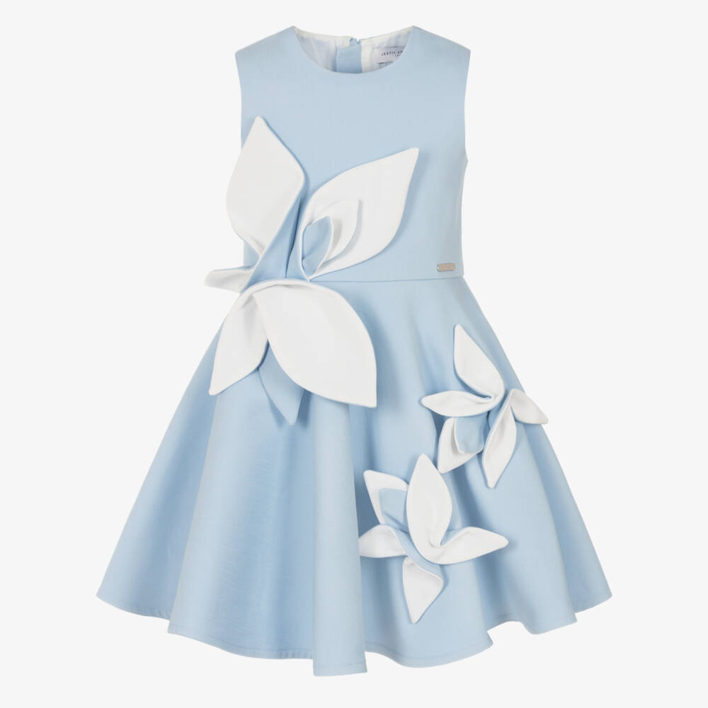 Jessie and James London-Girls Elegant Blue Magnolia Gown | Childrensalon Outlet