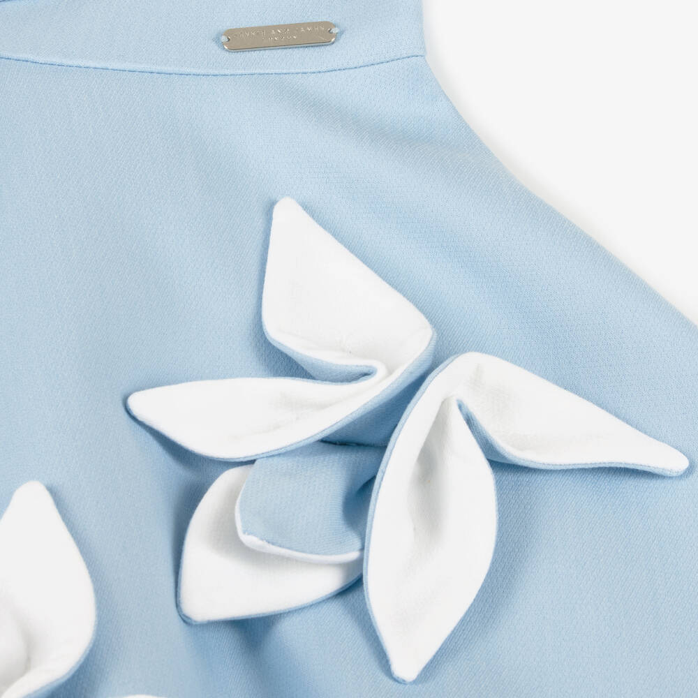 Jessie and James London-Girls Elegant Blue Magnolia Gown | Childrensalon Outlet