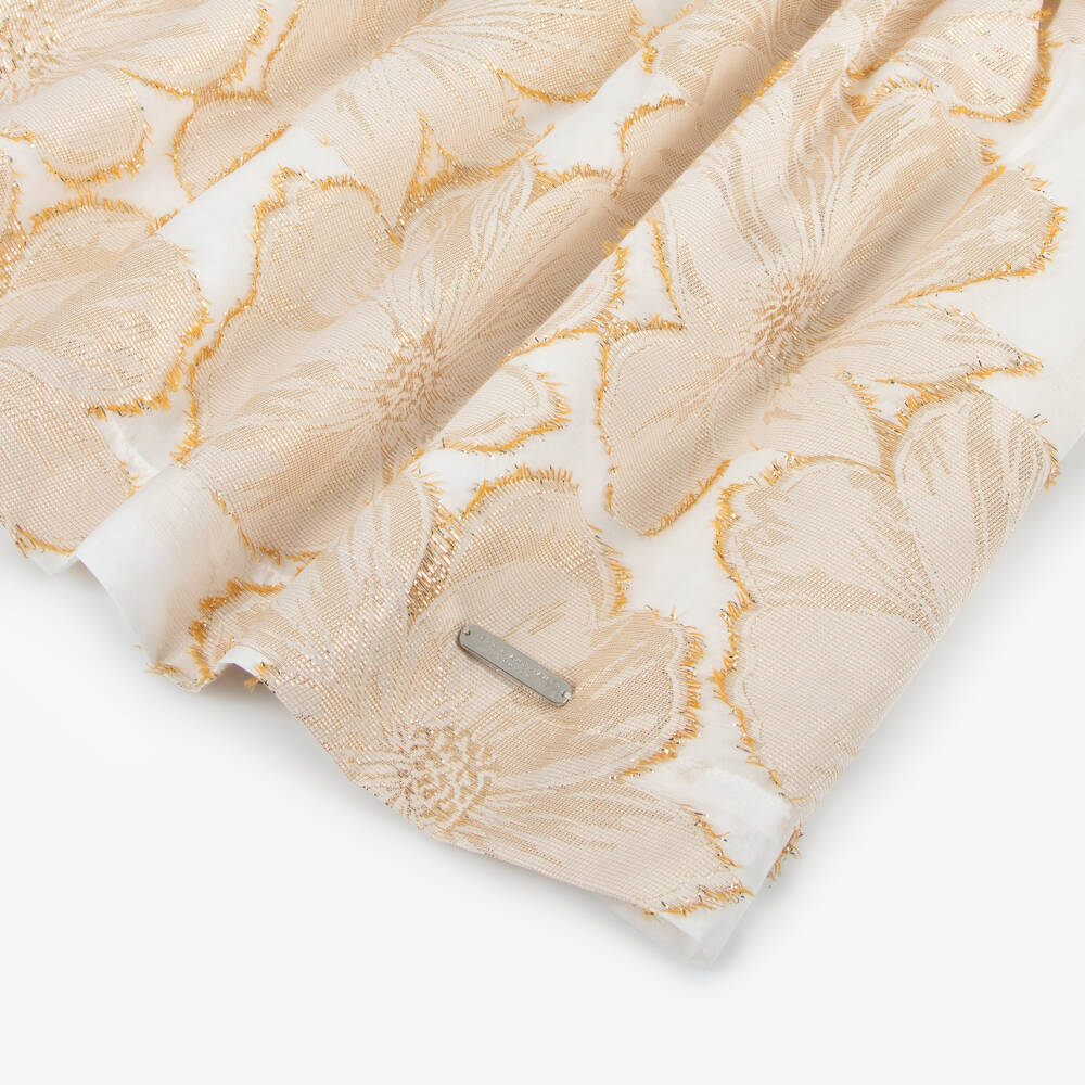 Jessie and James London-Girls Elegant Gold Floral Gown | Childrensalon Outlet