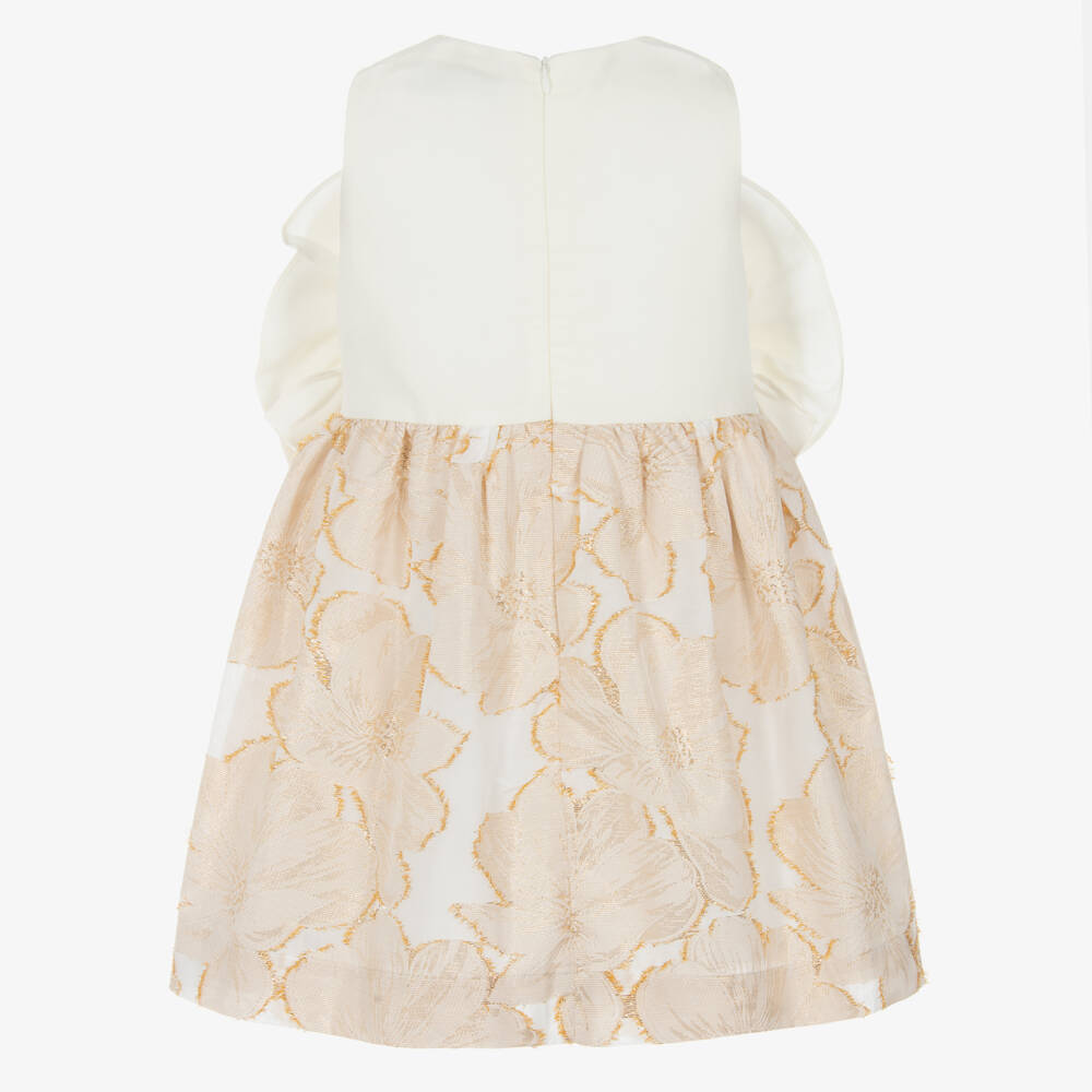 Jessie and James London-Girls Elegant Gold Floral Gown | Childrensalon Outlet