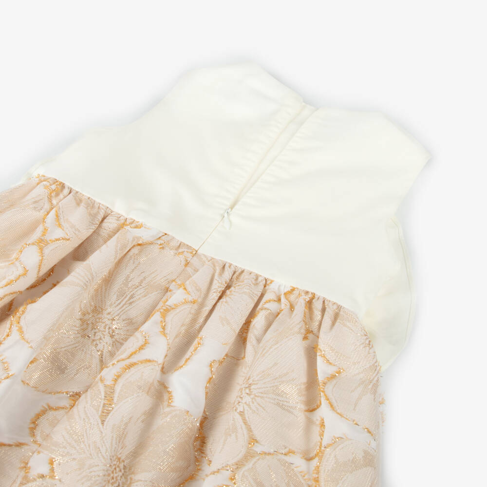 Jessie and James London-Girls Elegant Gold Floral Gown | Childrensalon Outlet