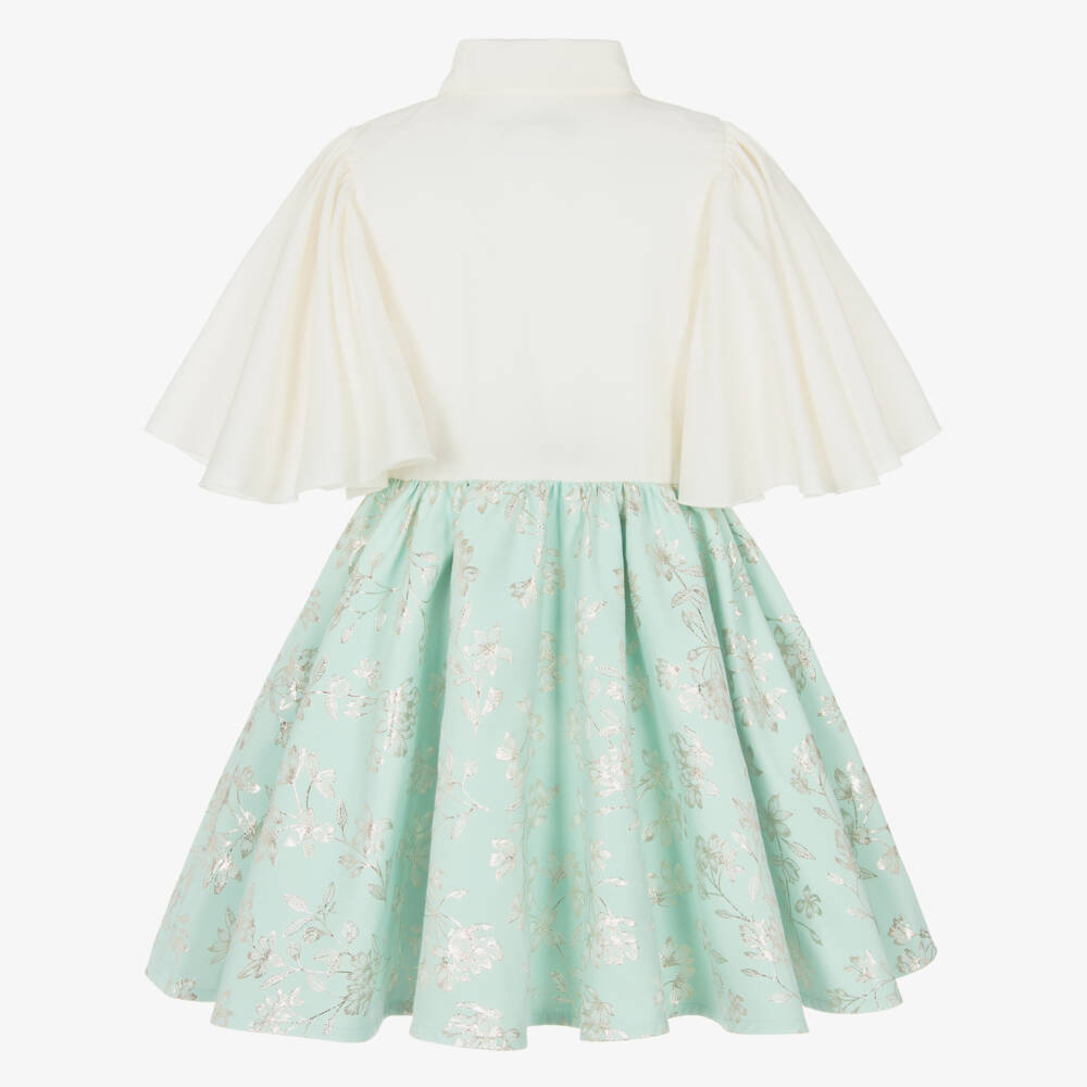 Jessie and James London-فستان أخضر أنيق مزين بالزهور للبنات | Childrensalon Outlet