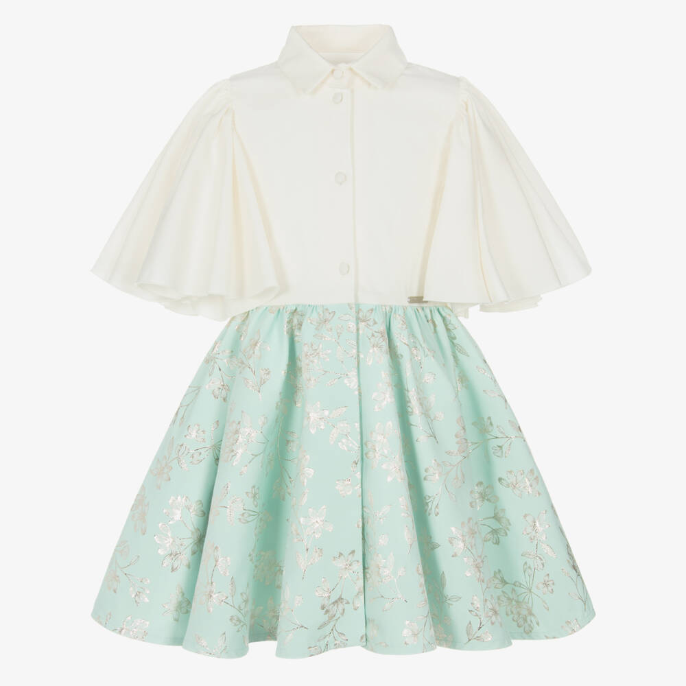 Jessie and James London-Girls Elegant Green Floral Dress | Childrensalon Outlet