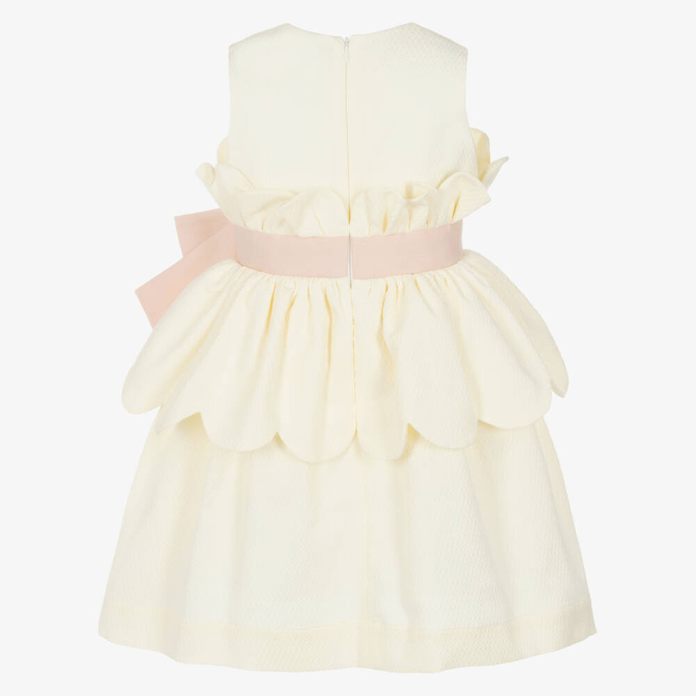 Jessie and James London-Girls Elegant Ivory Bow Dress | Childrensalon Outlet