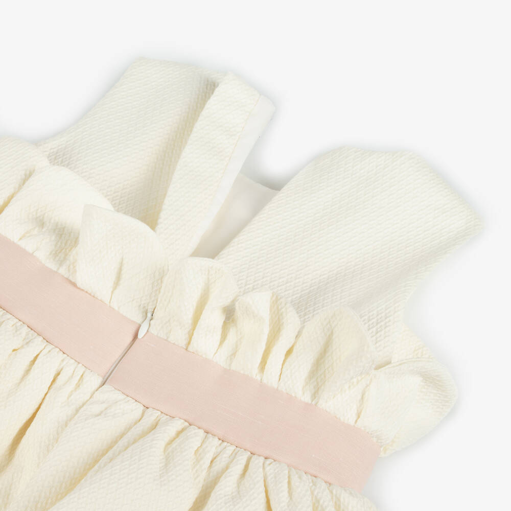 Jessie and James London-Girls Elegant Ivory Bow Dress | Childrensalon Outlet