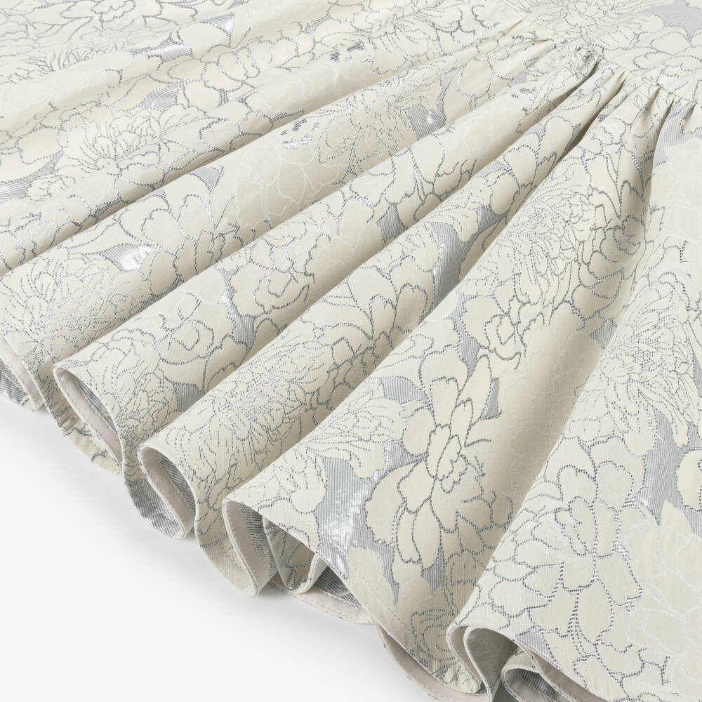 Jessie and James London-Girls Elegant Ivory Floral Frock | Childrensalon Outlet