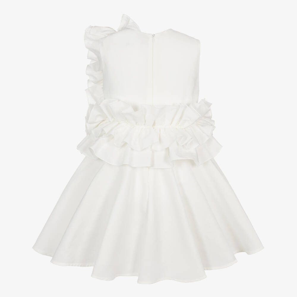 Jessie and James London-Girls Elegant Ivory Ruffle Dress | Childrensalon Outlet