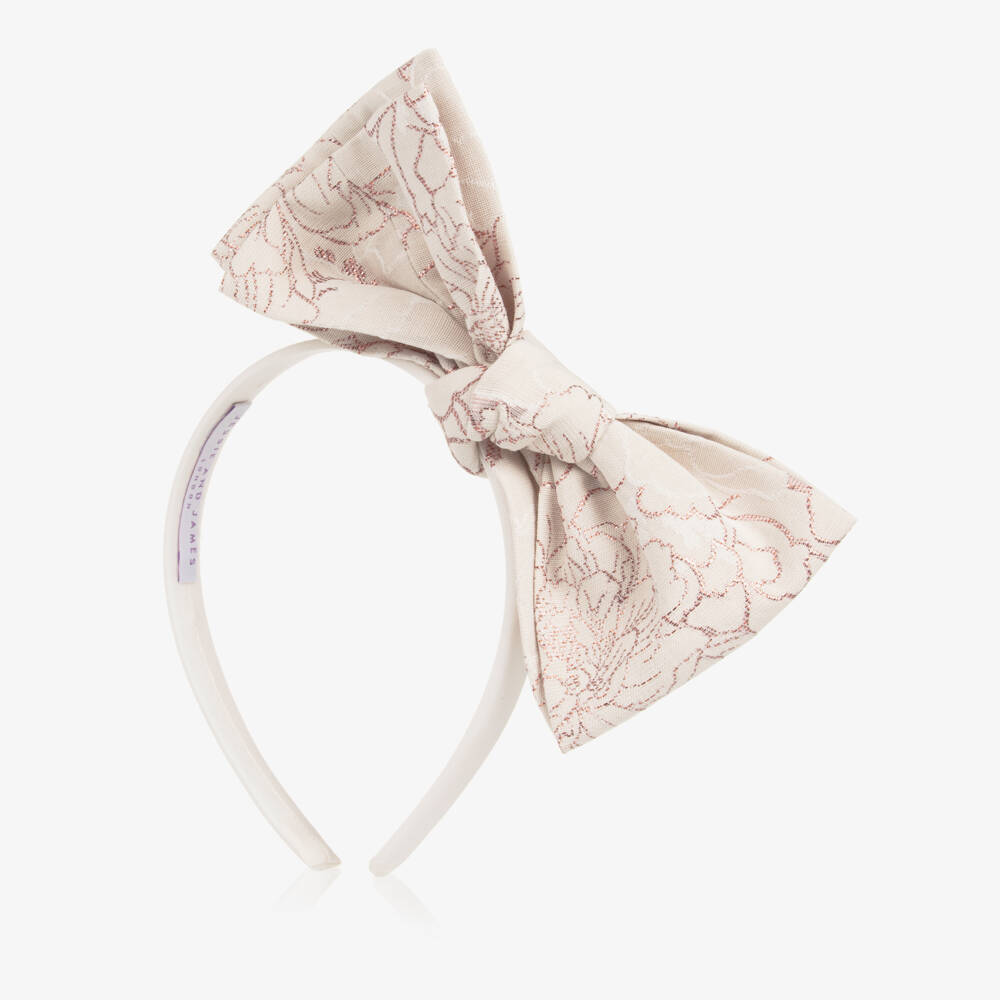 Jessie and James London-Girls' Elegant Pink Woven Headband | Childrensalon Outlet