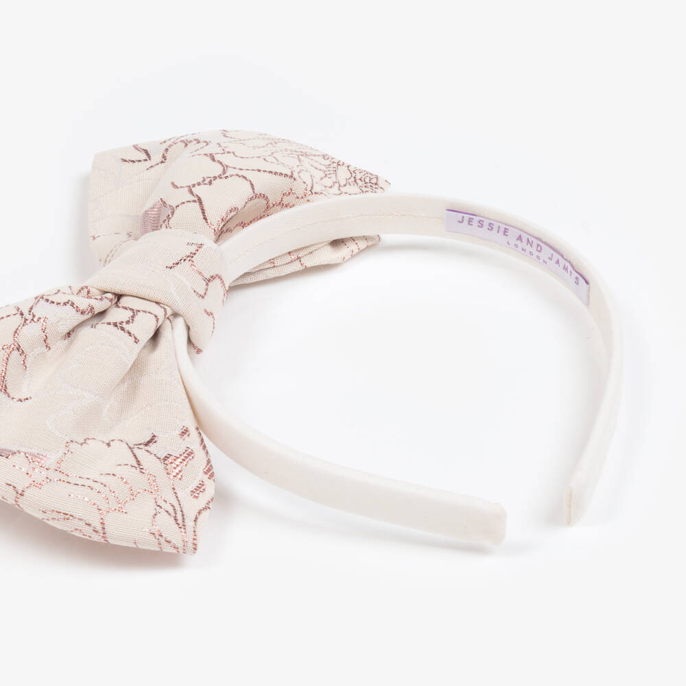 Jessie and James London-Girls' Elegant Pink Woven Headband | Childrensalon Outlet