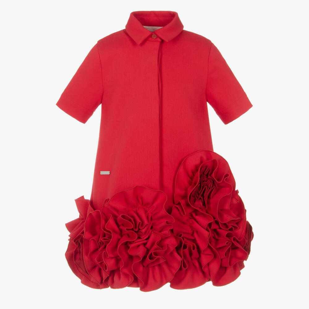 Jessie and James London-Girls Elegant Rosette Hem Frock | Childrensalon Outlet