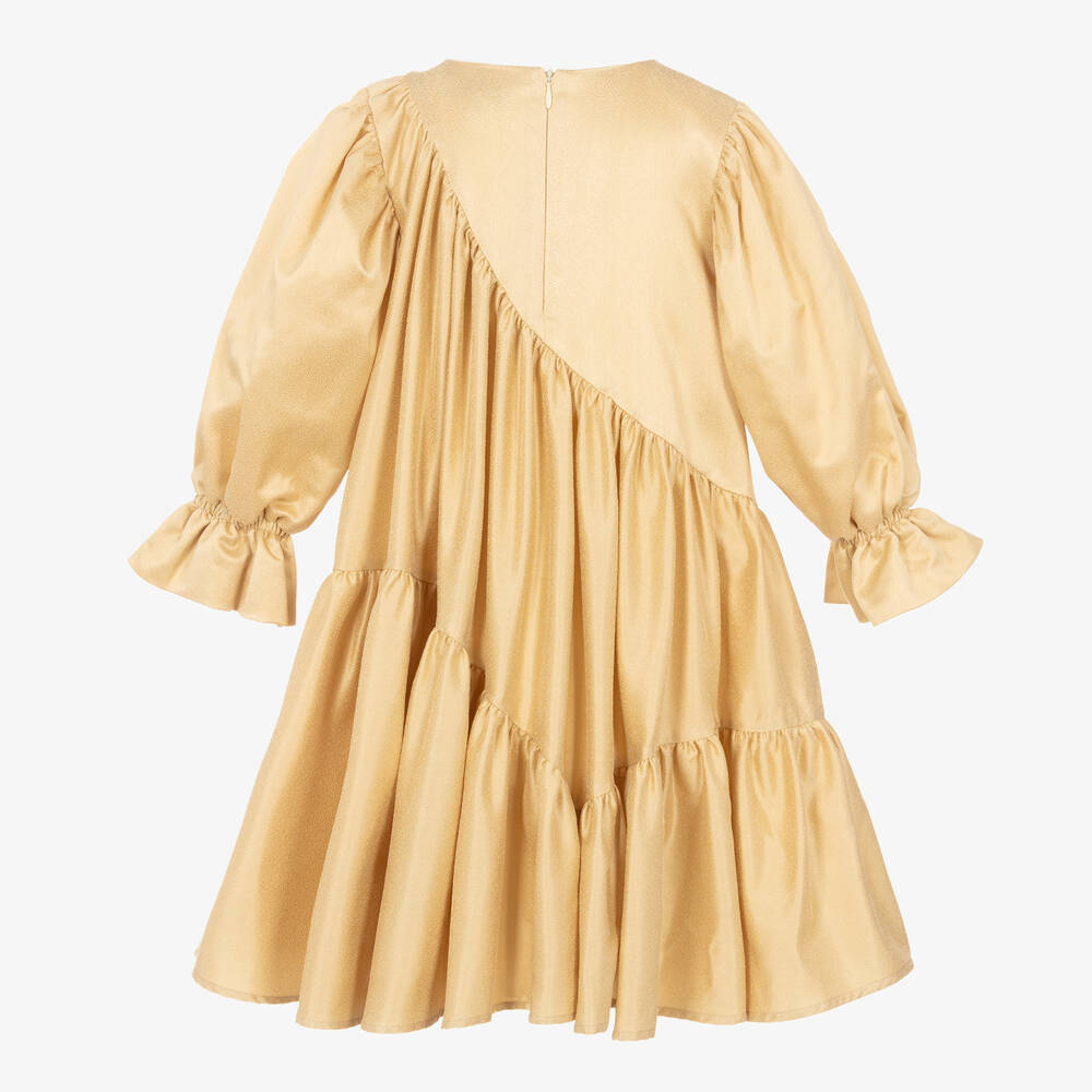 جيسي آند جيمس لندن-فستان بطبقات لون ذهبي | Childrensalon Outlet