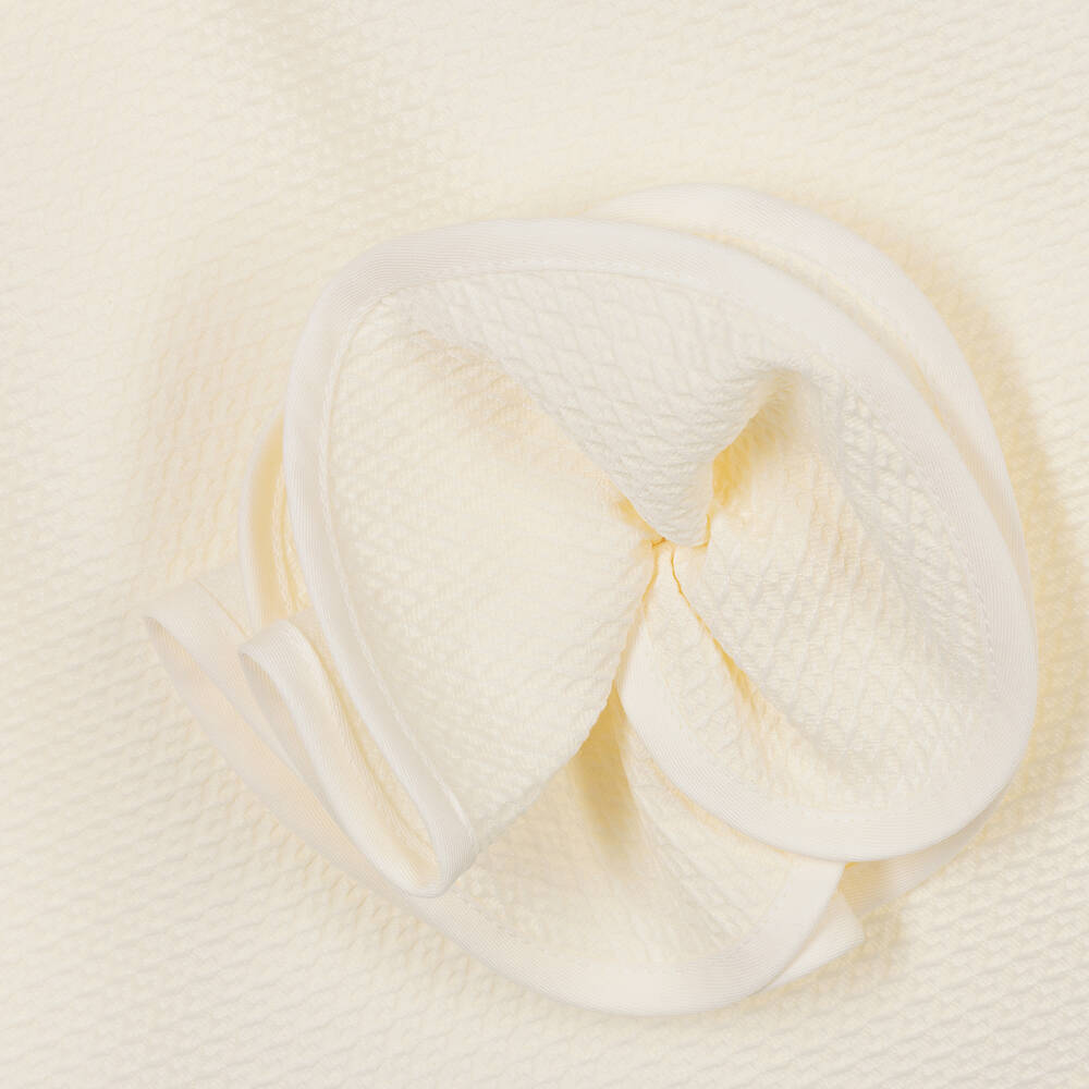 Jessie and James London-Girls Ivory 3D Flower Cotton Dress | Childrensalon Outlet