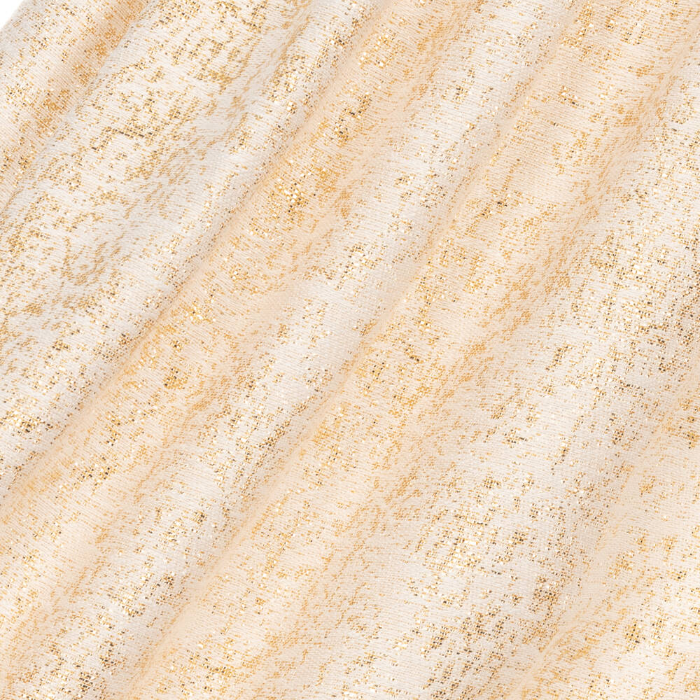 جيسي آند جيمس لندن-فستان براق قطن لون عاجي وذهبي | Childrensalon Outlet