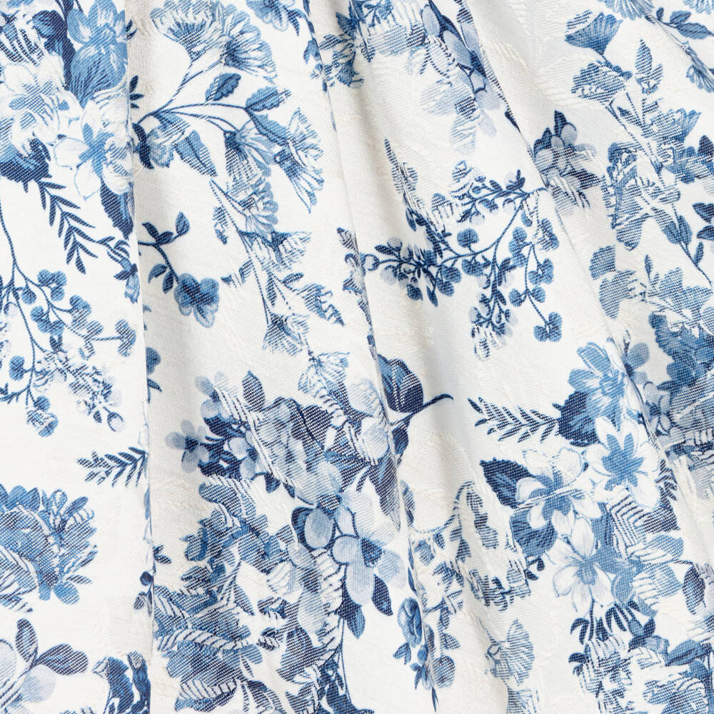Jessie and James London-Girls Ivory & Blue Floral Jacquard Dress | Childrensalon Outlet