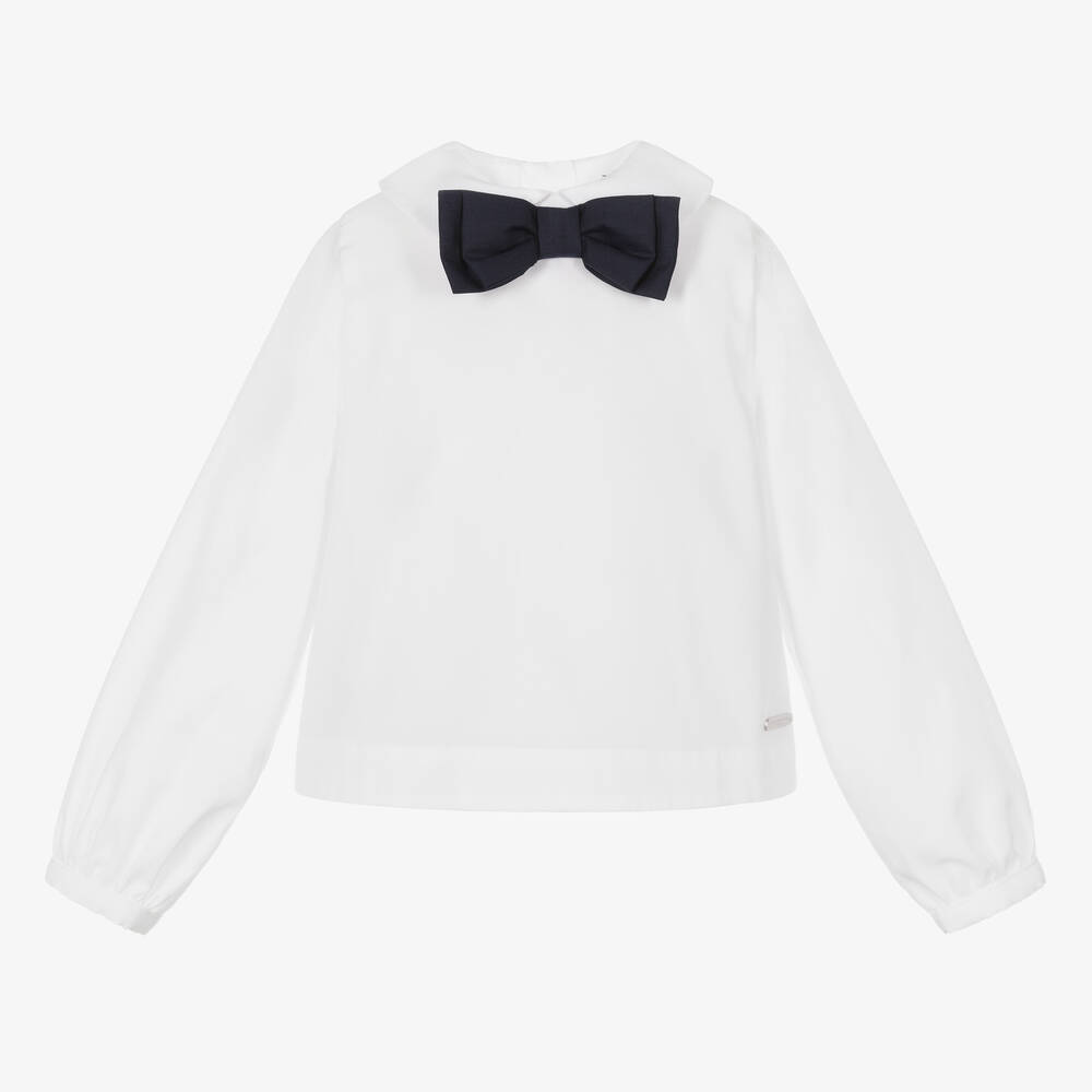 Jessie and James London - Кремовая хлопковая блузка для девочек | Childrensalon