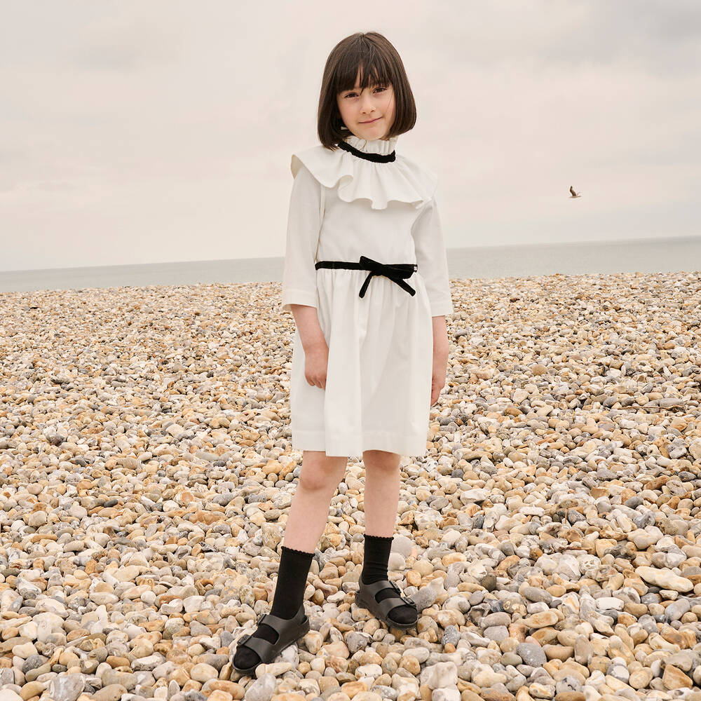 Jessie and James London-Girls Ivory Cotton Dress | Childrensalon Outlet