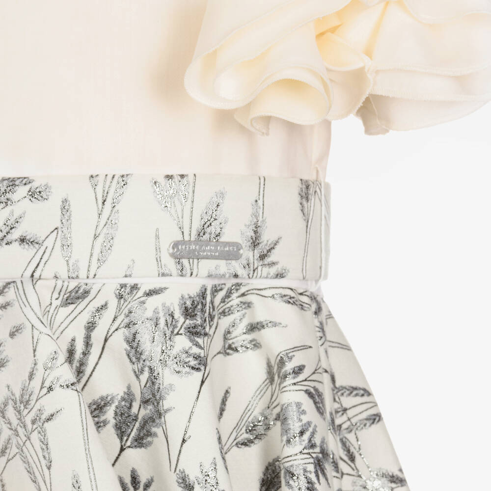 Jessie and James London-Girls Ivory Cotton & Jacquard Dress | Childrensalon Outlet