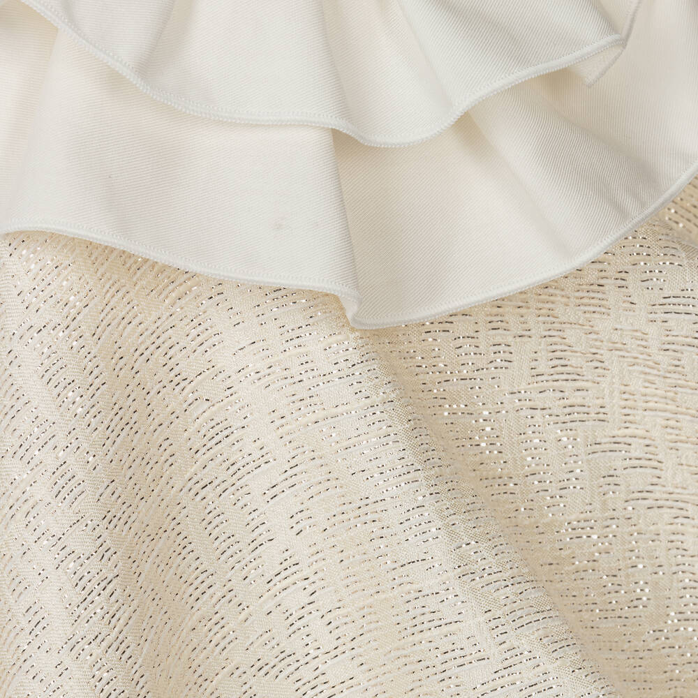 Jessie and James London-Girls Ivory Cotton Silver Sparkle Dress | Childrensalon Outlet