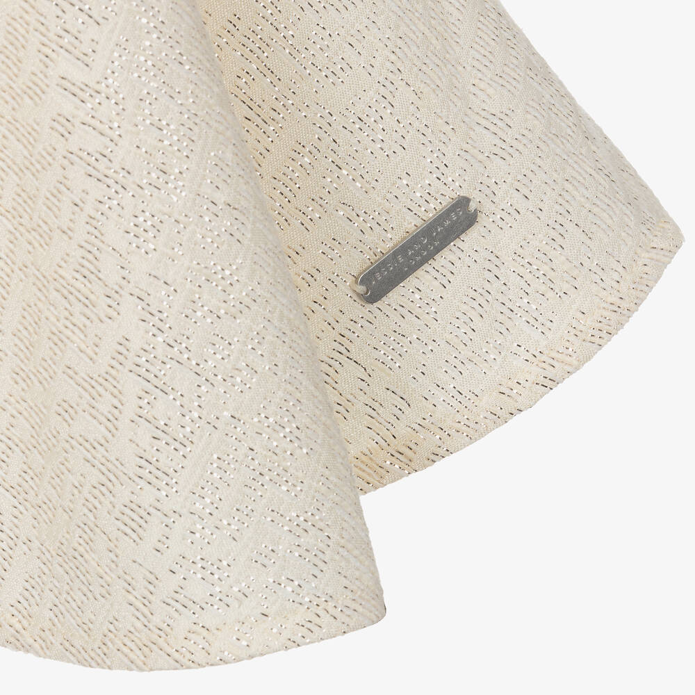 Jessie and James London-Girls Ivory Cotton Silver Sparkle Dress | Childrensalon Outlet